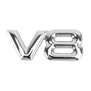V8 STICKER SILVER