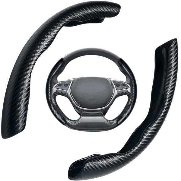 CARBON FIBRE STEERING WHEEL COVER PAIR