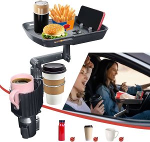 CAR CUP HOLDER WITH FOOD TRAY