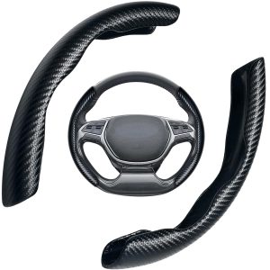 CARBON FIBER ANTI-SKID STEERING WHEEL COVER PAIR